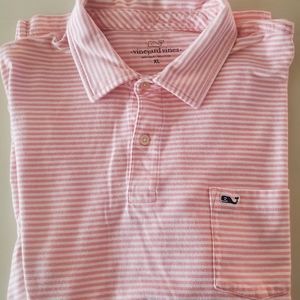 Vineyard Vines cotton shirt size XL pink/white stripe